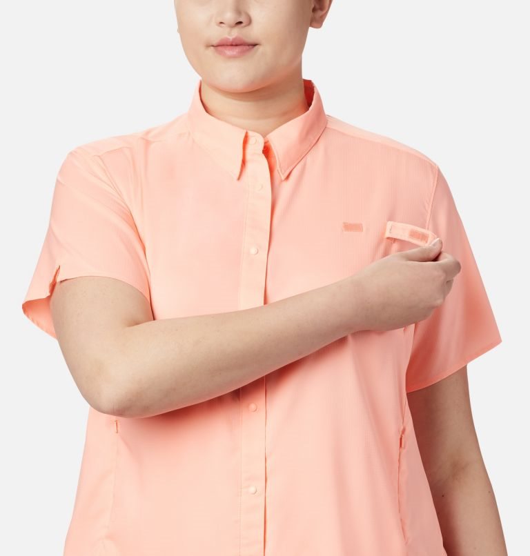 Women's Columbia PFG Tamiami II Short Sleeve Shirts Pink | Plus Size CA-Z3L5C